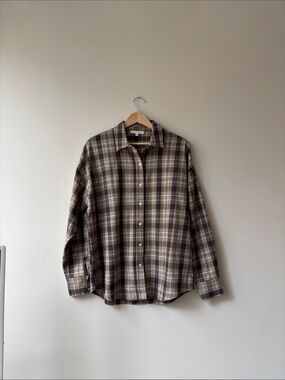 Favorite Daughter Brown Plaid Button-Down Shirt